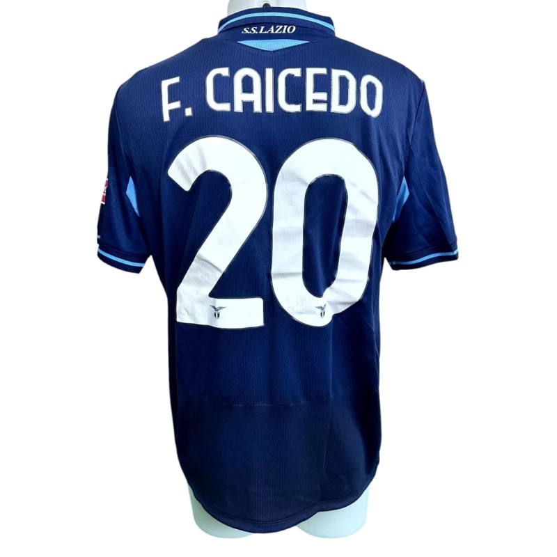 Caicedo's Napoli vs Lazio Match-Issued Shirt, Coppa Italia 2020