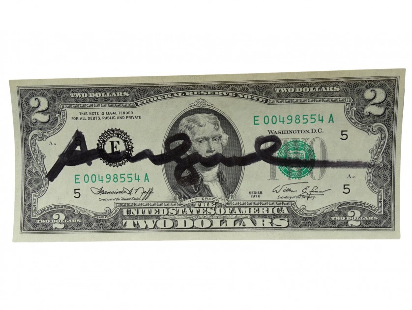 Andy Warhol Signed "Two-Dollar Bill"