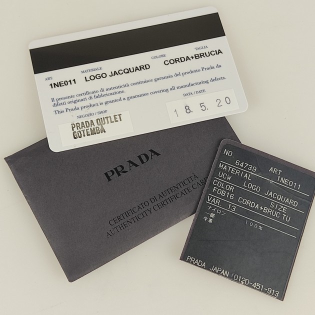 Prada Authenticity certificate card ONLY