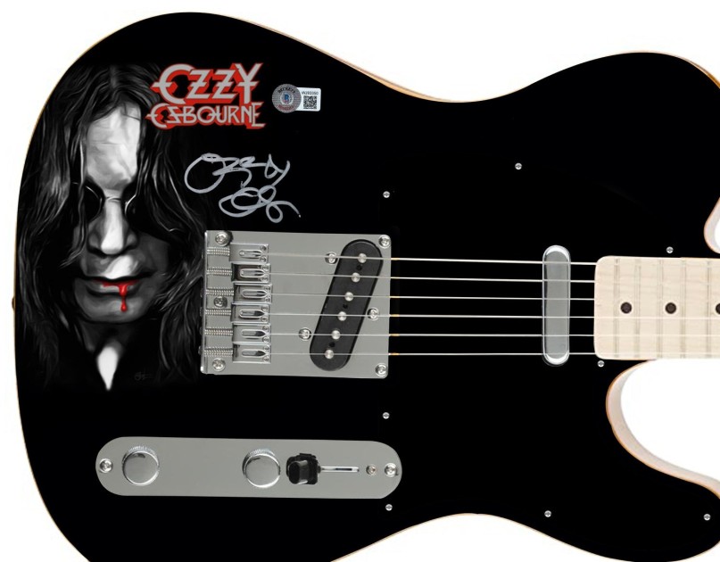 Ozzy Osbourne Signed Fender Custom Graphics Guitar