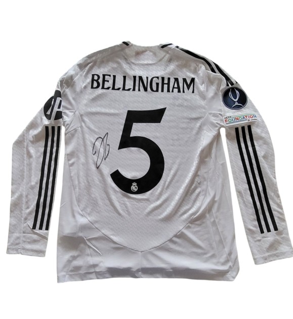 Bellingham's Issued Signed Shirt, Real Madrid vs Atalanta - UEFA Super Cup 2024