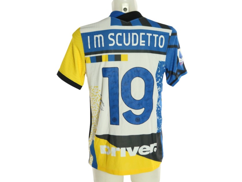 Inter "I'm Scudetto" Official Shirt, 2020/21 - Signed by Stefan de Vrij