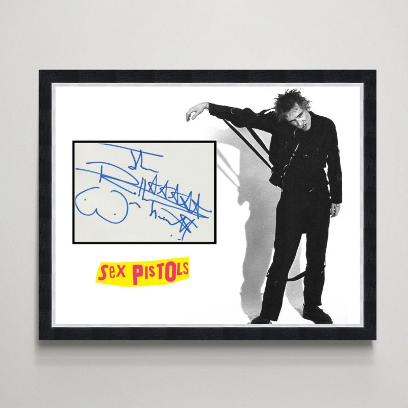 John Lydon of Sex Pistols Signed Display