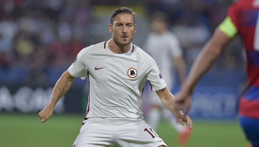 Totti's UNWASHED Match-Worn Shirt, Viktoria Plzen-Roma 2016/17