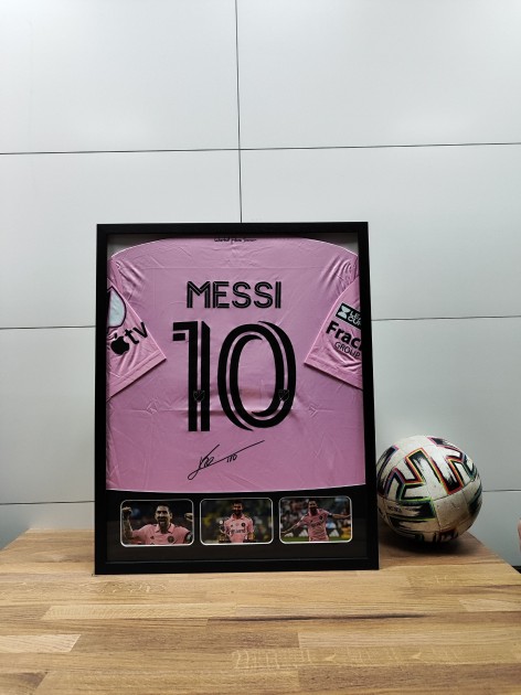 Messi's Inter Miami CF Signed and Framed Shirt