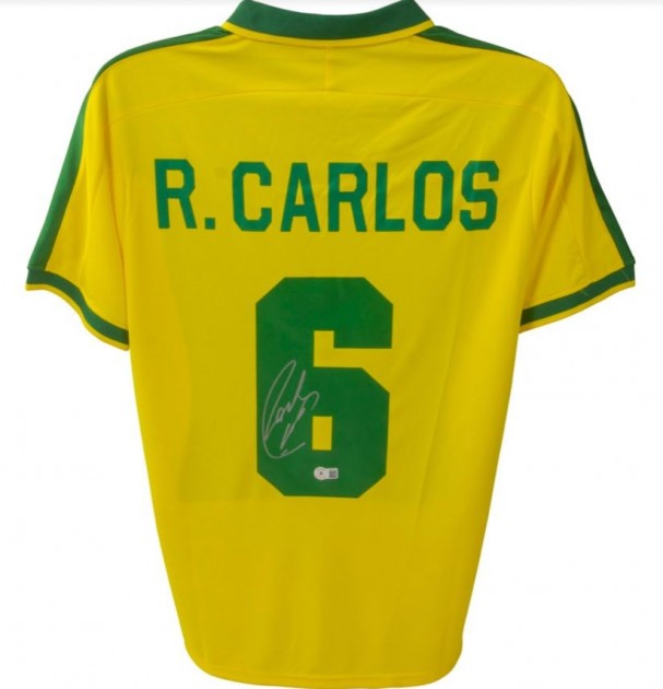 Roberto Carlos Signed Official Brazil Shirt, 1997