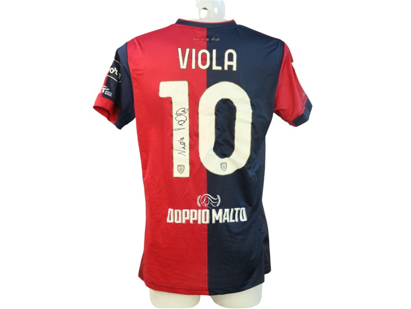 Maglia Viola Unwashed, Cagliari vs Torino 2024 - Autografata