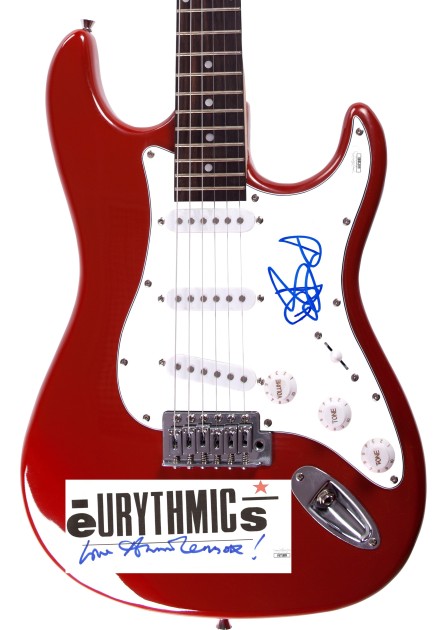 Eurythmics Signed Red Guitar