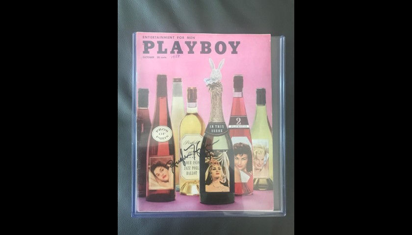 Hugh Hefner Signed Playboy Magazine October 1958