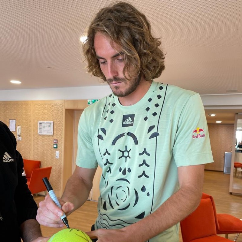 Palla da tennis autografata da Stefanos Tsitsipas
