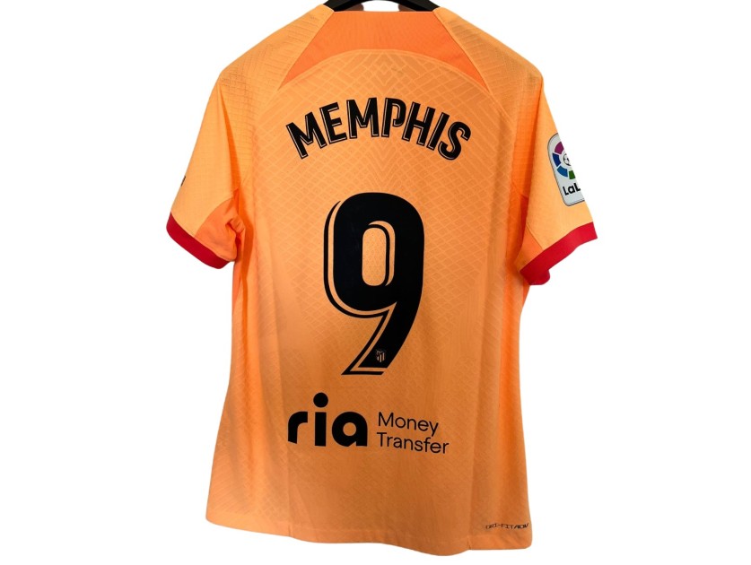 Depay's Atletico Madrid Match-Issued Shirt, LaLiga 2022/23