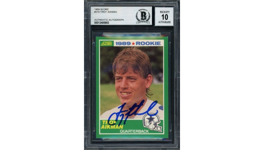 Troy Aikman Signed Rookie Card 