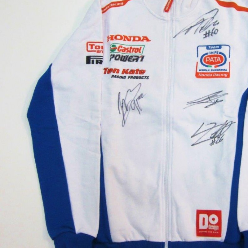 Team Pata Honda SBK sweatshirt signed by the riders
