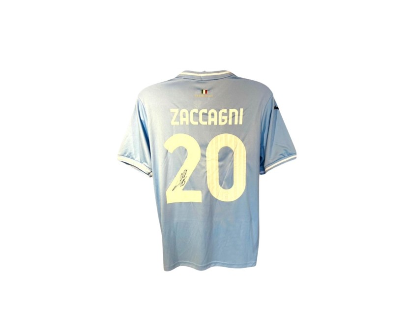 Mattia Zaccagni's Lazio 2023/24 Signed Replica Shirt