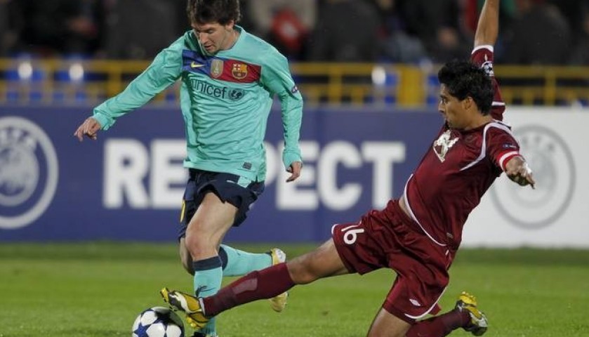 Messi's FC Barcelona Champions League 2010 Match Shirt vs Rubin Kazan