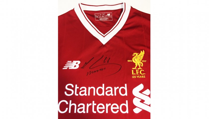 Mohamed Salah Signed 125 Home Shirt - CharityStars