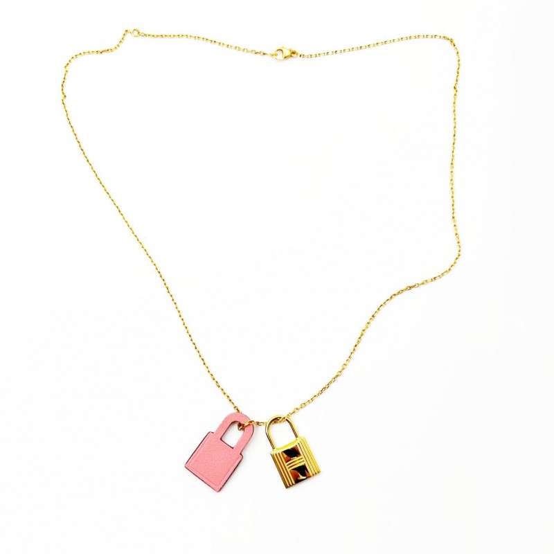Hermes Gold Pink O'Kelly Necklace