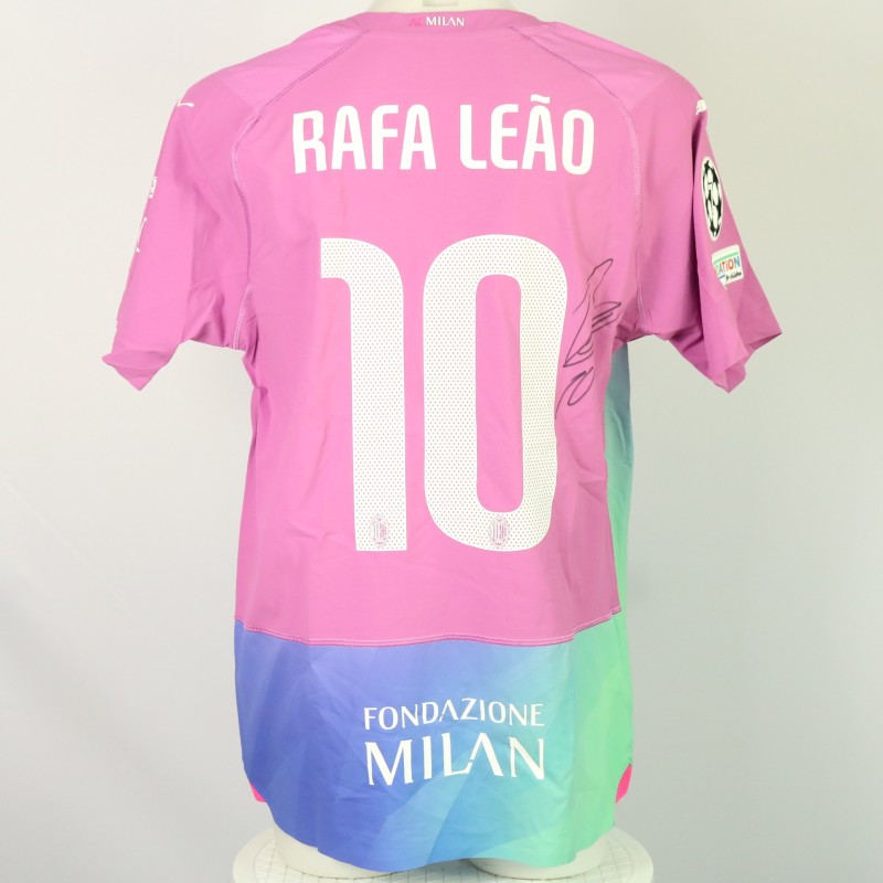 Maglia ufficiale Rafa Leao Milan, UCL 2023/24 - Autografata