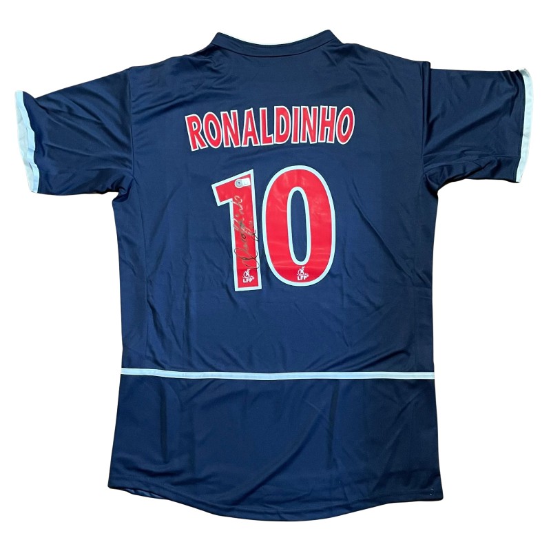 Maglia replica firmata di Ronaldinho del Paris Saint-Germain 2002/03