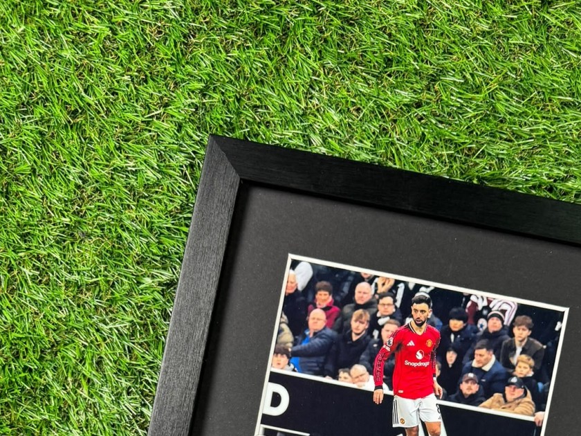 Bruno Fernandes Signed Manchester United Official Captains Armband Framed COA