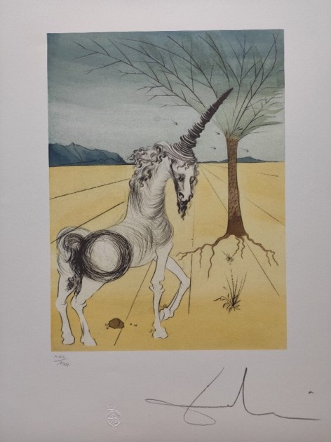 "Unicorn" Lithograph Signed by Salvador Dalí