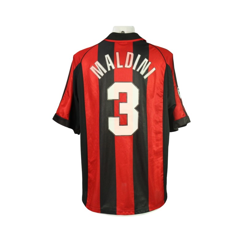 Maldini's Milan Match-Issued Shirt, 1998/99