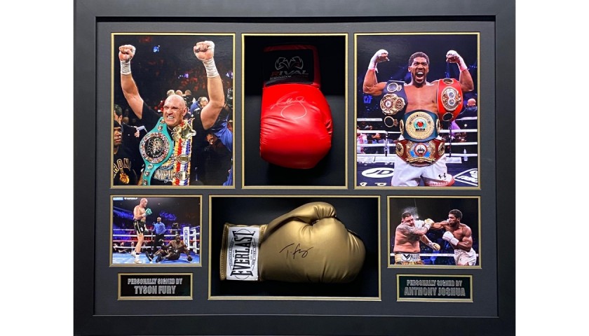 Tyson Fury and Anthony Joshua Signed Boxing Gloves