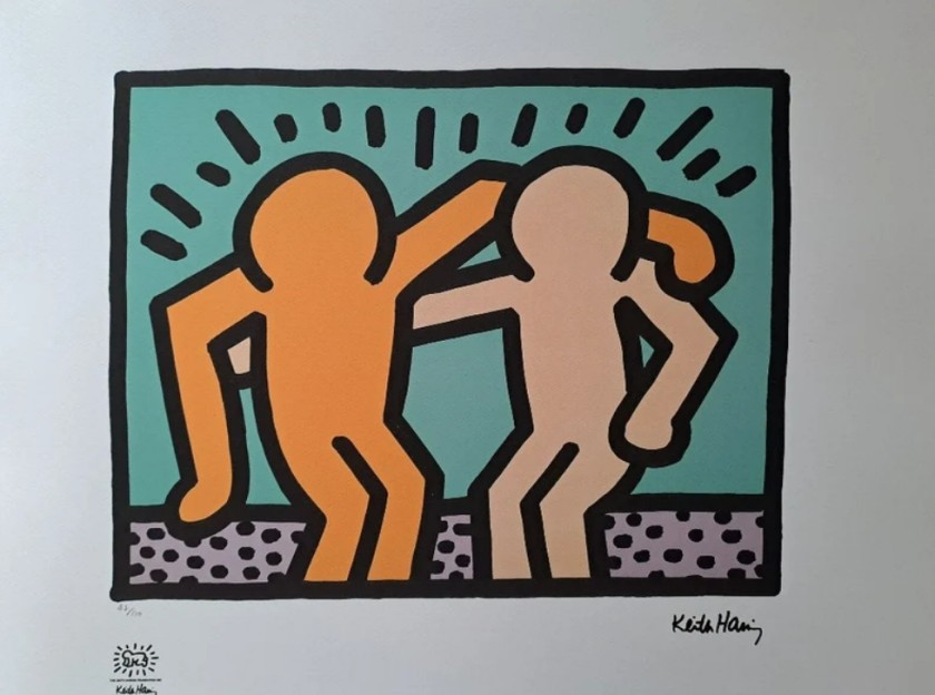 "Friendship" Lithograph Signed by Keith Haring