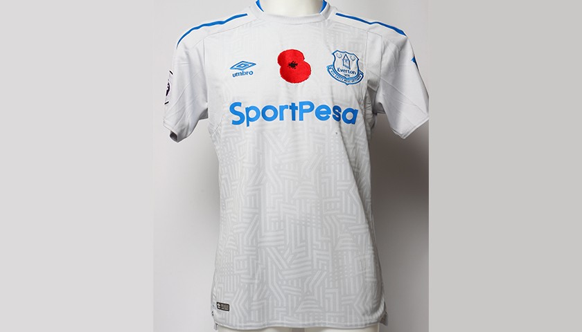 Issued Poppy Away Game Shirt Signed by Everton FC's Sandro Ramírez