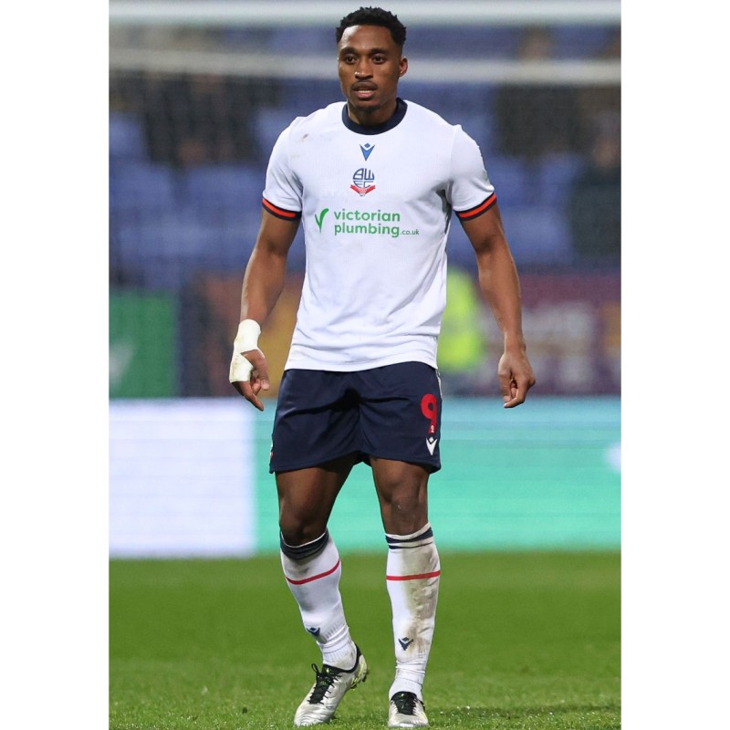 Maglia indossata Victor Adeboyejo Bolton Wanderers, vs Mansfield - Autografata