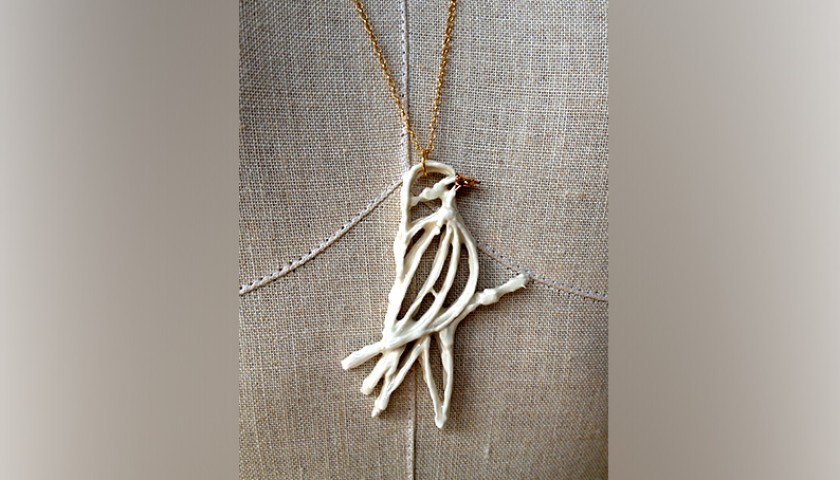 Necklace with handmade porcelain pendant