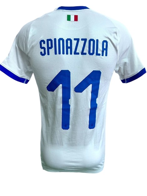 Spinazzola's Italy Match-Issued Shirt, 2018/19 - Patch "Davide sempre con Noi"