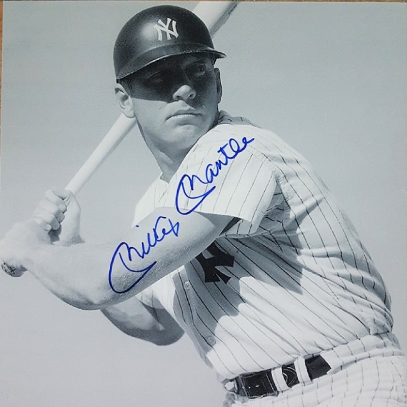 Mickey Mantle Signed NY Yankees Photograph 