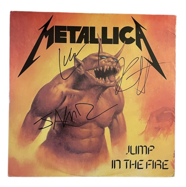 Vinile 12", "Jump In The Fire", autografato dai Metallica