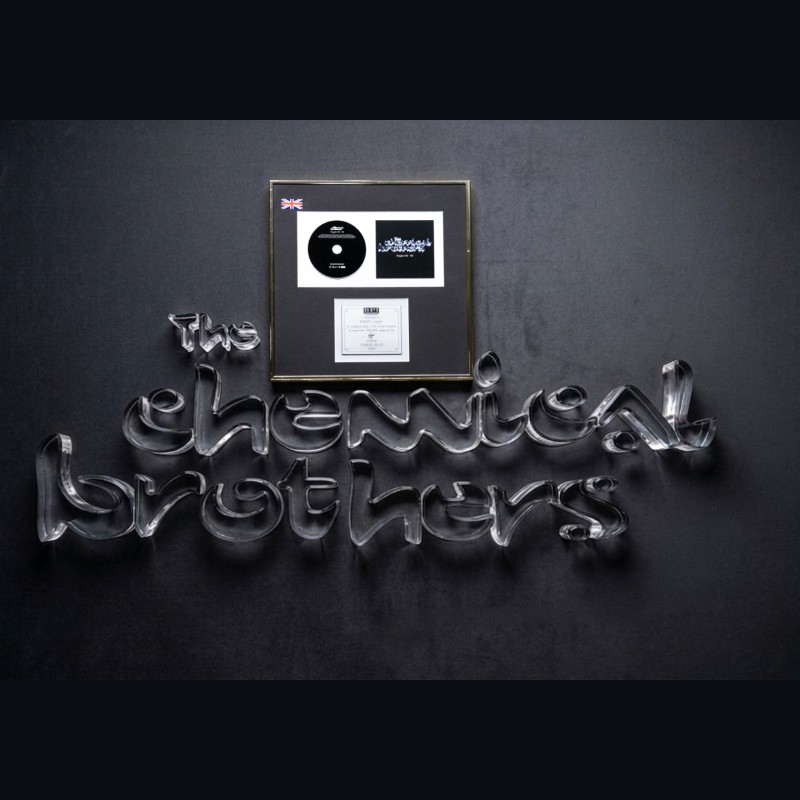 Glass Letters from The Chemical Brothers' Singles 93-03 Album Artwork & Platinum Disc