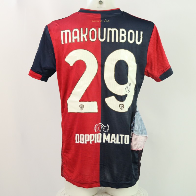 Makoumbou's Signed Unwashed Shirt, Parma vs Cagliari 2024