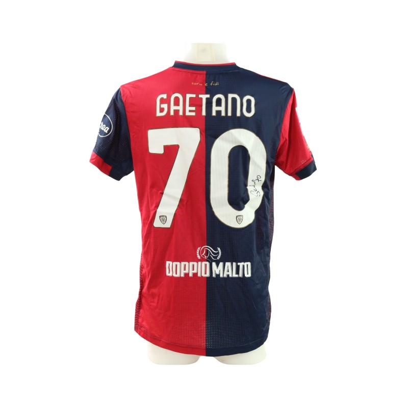 Gaetano's Signed Unwashed Shirt, Cagliari vs Lecce 2025