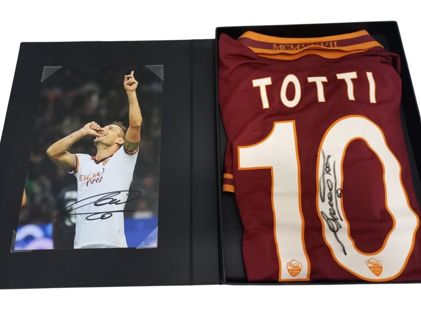 Totti's Roma Signed Match-Issued Shirt Box Set, 2013/14