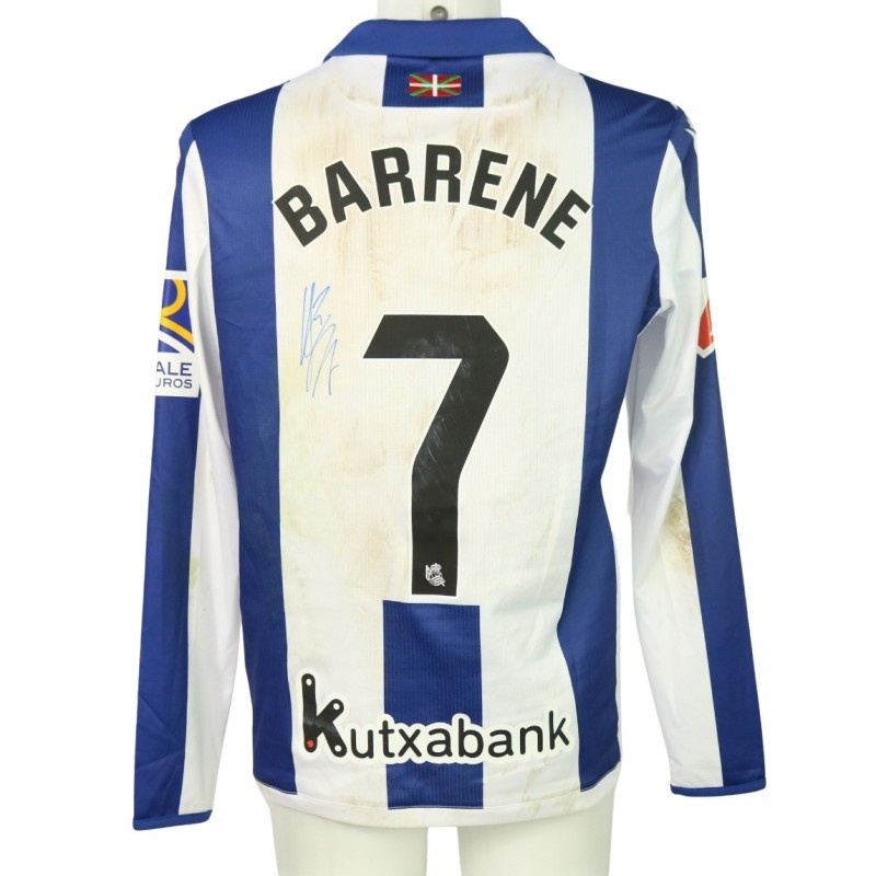 Maglia Barrenetxea unwashed Real Sociedad vs Atletico Madrid 2024 - Autografata