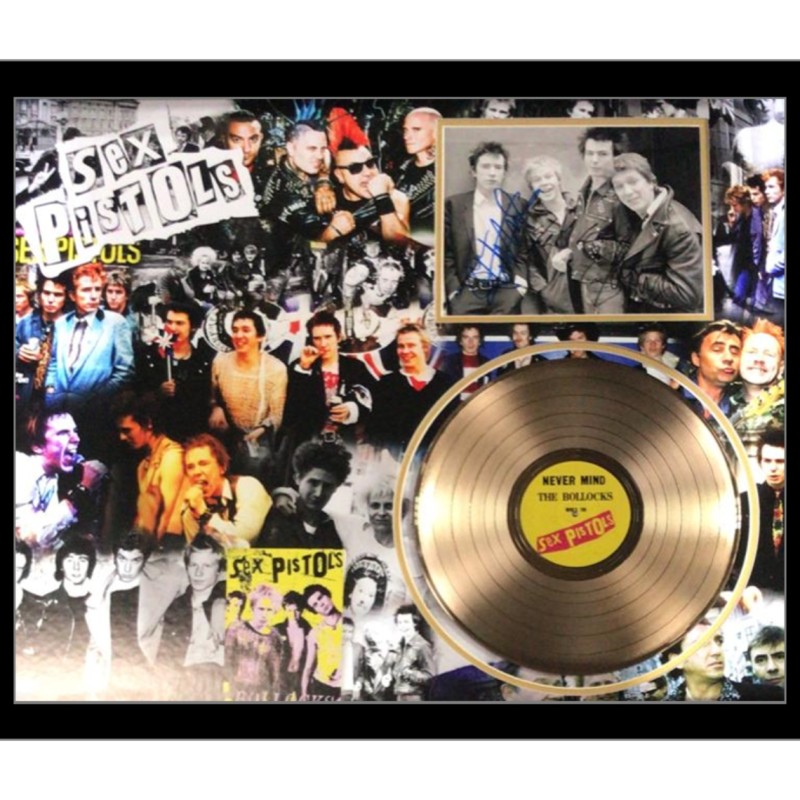 The Sex Pistols Signed Gold Disc Display