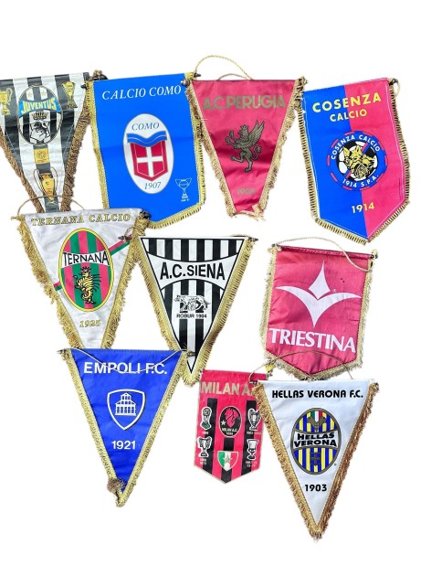 Italian Teams' Collection of Ten Official Pennants, 1980/90s