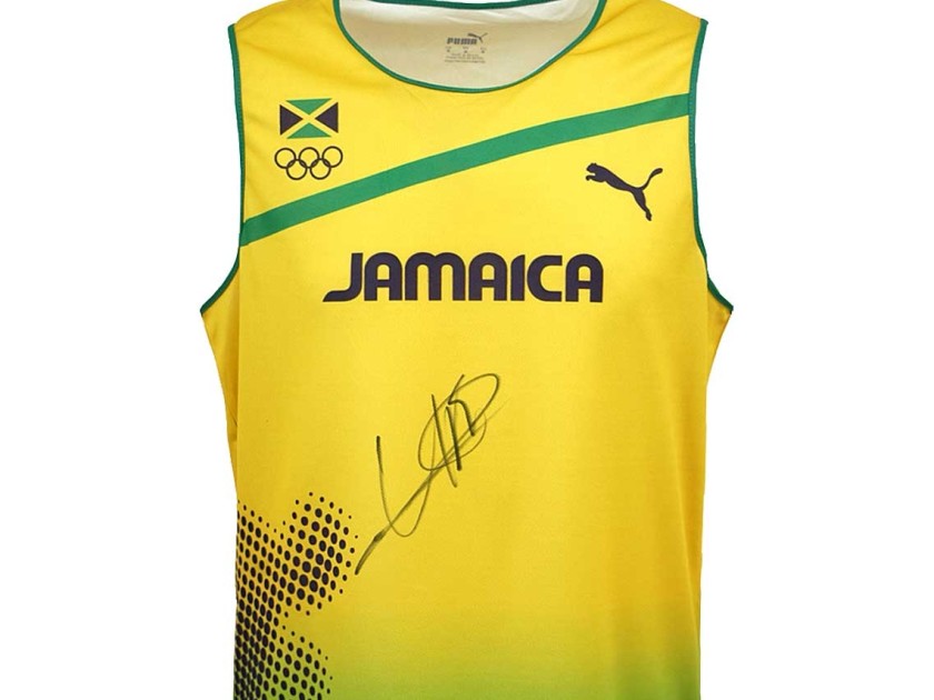 Canotta olimpica Usain Bolt Giamaica - Autografata