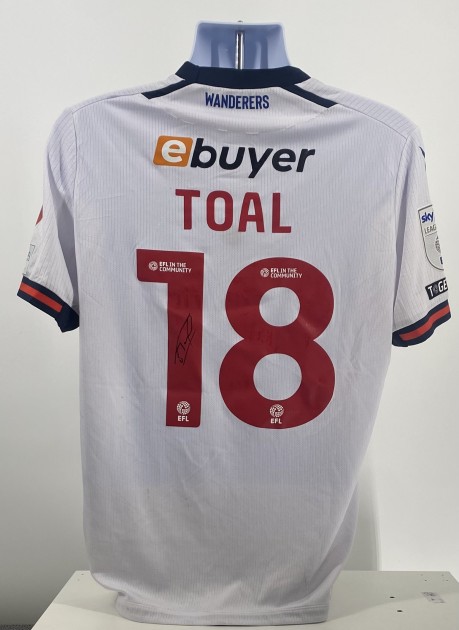 Maglia firmata di Eoin Toal del Bolton Wanderers contro il Reading, indossata durante la partita