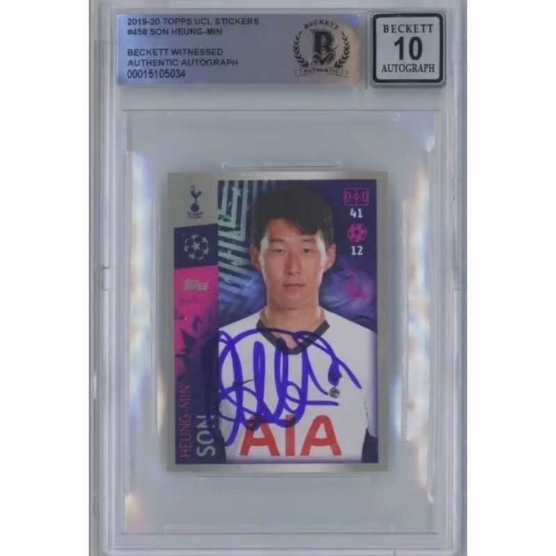 Son Heung-Min Signed Topps UCL 2019 Sticker