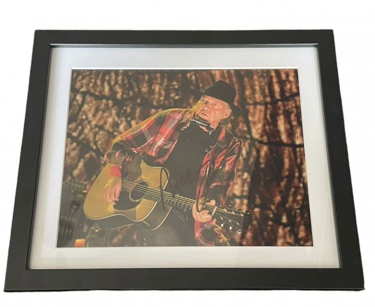 Neil Young Signed and Framed Photograph