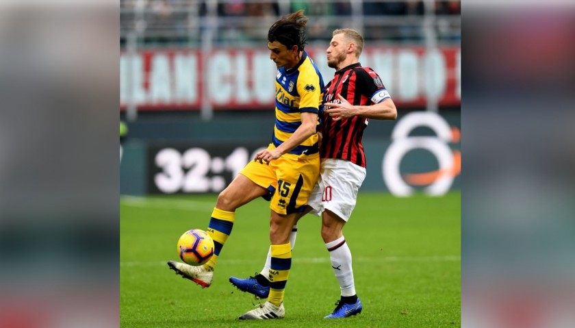 Abate's Worn Shirt with Special UNICEF Patch, AC Milan-Parma