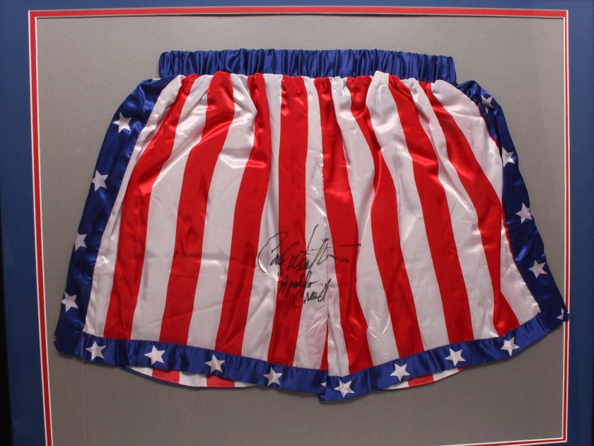 Carl Weathers Signed Boxing Trunks Framed