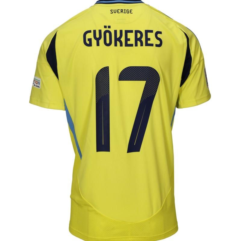 Gyokeres' Sweden vs Estonia Match-Issued Shirt, Nations League 2024