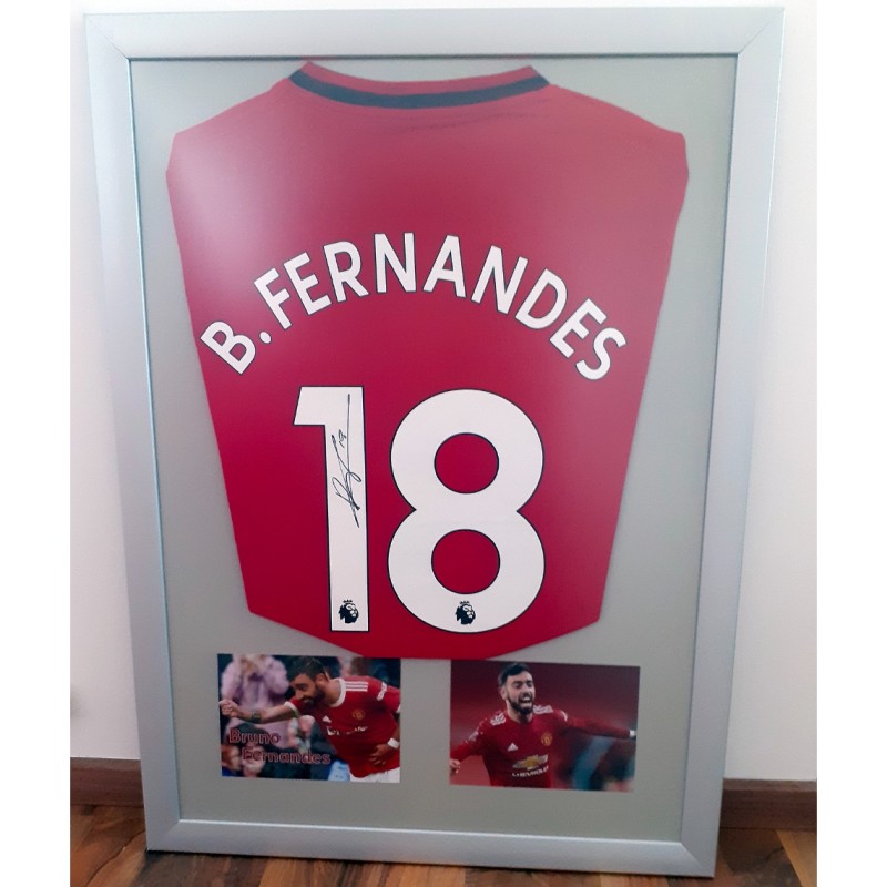 Maglia Bruno Fernandes Manchester United - Autografata e incorniciata