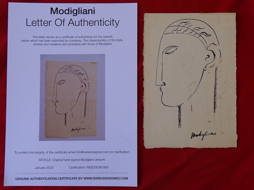 Amedeo Modigliani (Attributed) Signed Drawing